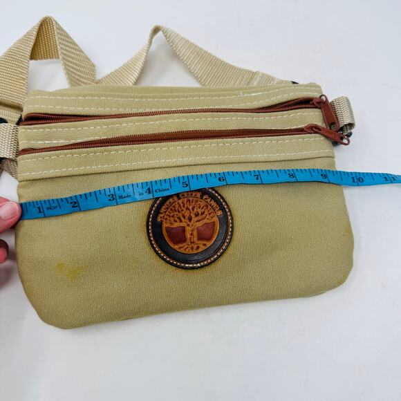 Tanners Creek Canvas Tan Zipper Pouch Crossbody Bag Neutral Casual - Picture 6 of 8